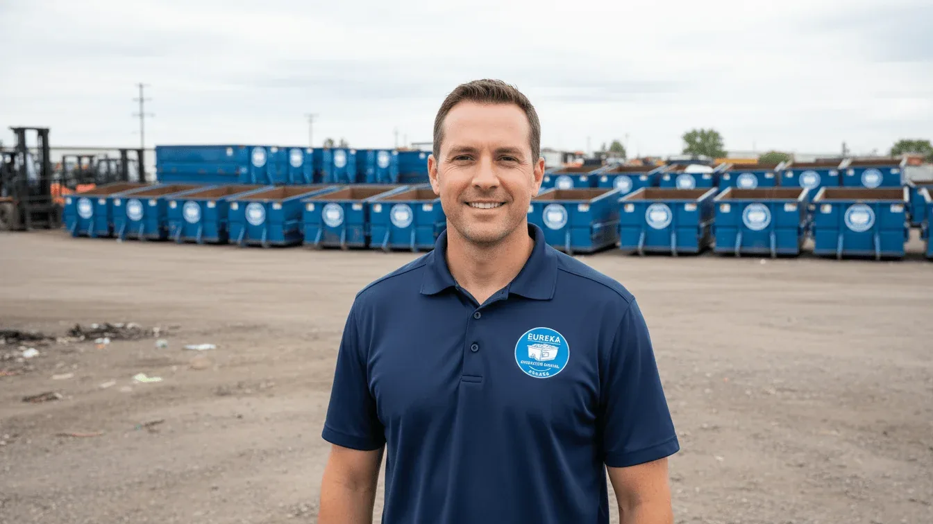 Eureka Dumpster Rental Arvada team member at the yard